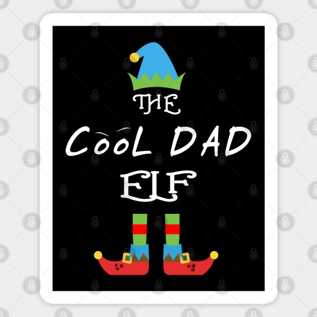 The Cool Dad Elf Matching Family Group Christmas Party Magnet by CareTees